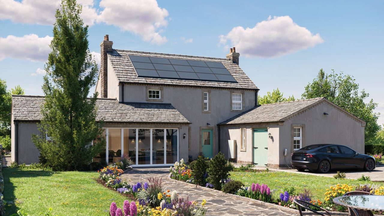 Verduurzaamde woning met zonnepanelen, warmtepomp en thuisbatterij — 10 energiebesparende renovatietips voor uw woning